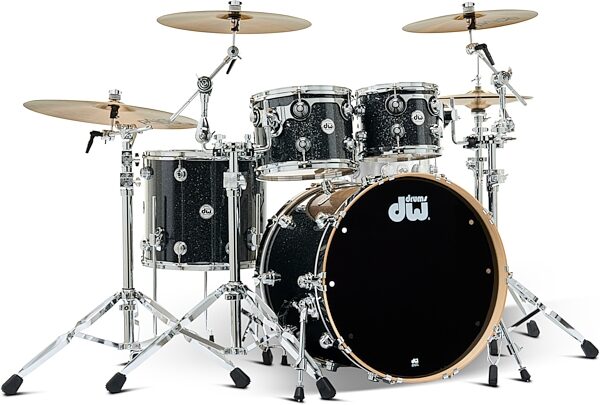 Drum Workshop Collector's Series SSC Maple 4-Piece Shell Kit, Black Ice, Action Position Back