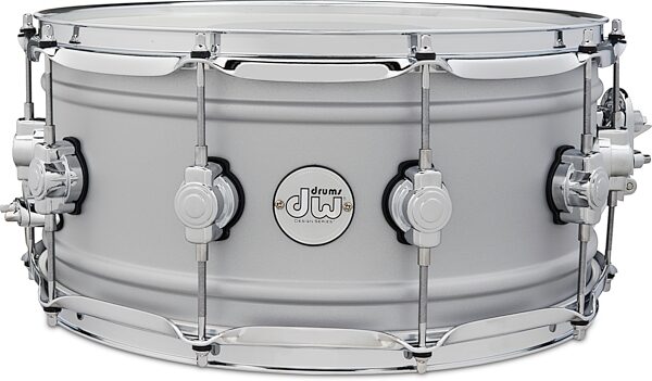 DW Design Matte Aluminum Snare Drum, 6.5x14 inch, Action Position Back