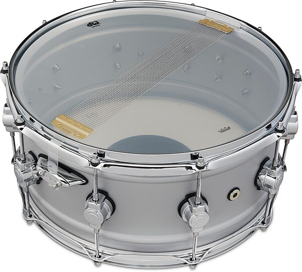 DW Design Matte Aluminum Snare Drum, 6.5x14 inch, Action Position Back