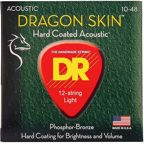 DR Strings Dragon Skin Clear Coated Acoustic Guitar Strings, 12-String, Extra Light, 10-48, view