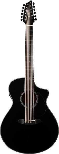 Breedlove Discovery S Concert Double Course CE Acoustic-Electric Guitar, 12-String, Black, Action Position Back