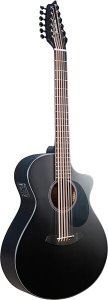 Breedlove Discovery S Concert Double Course CE Acoustic-Electric Guitar, 12-String, Black, Action Position Back