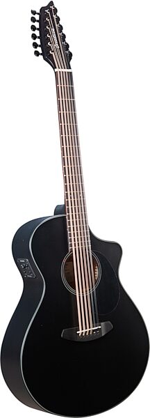 Breedlove Discovery S Concert Double Course CE Acoustic-Electric Guitar, 12-String, Black, Action Position Back