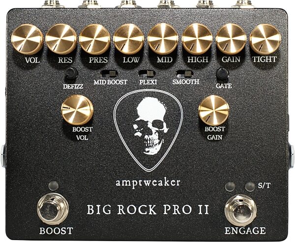 Amptweaker Big Rock Pro II Distortion and Overdrive Pedal, Action Position Back