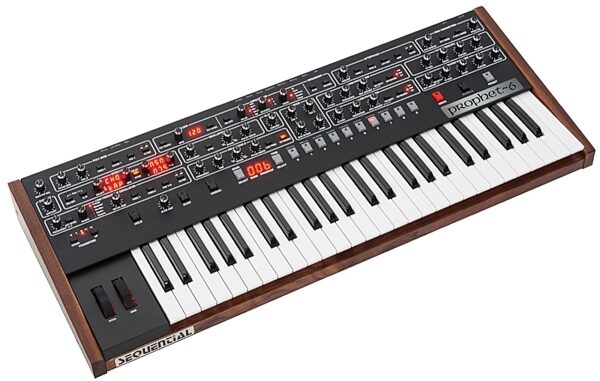 Sequential Prophet 6 Analog Synthesizer Keyboard, 49-Key, Angle 2