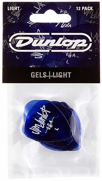 Dunlop Gel Guitar Picks (12-Pack), Blue, 486PLT, Light, Main