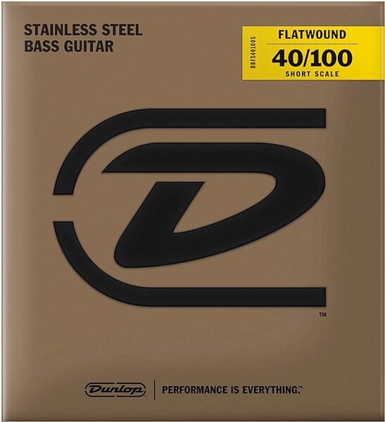 Dunlop Flatwound Stainless Steel Electric Bass Strings (Short Scale), 40-100, Action Position Back