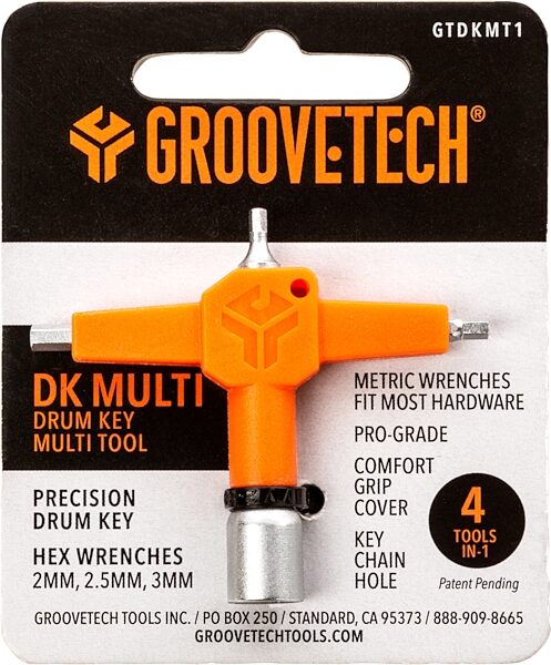 GrooveTech DK Multi 4-in-1 Drum Multi-Tool, New, Action Position Back
