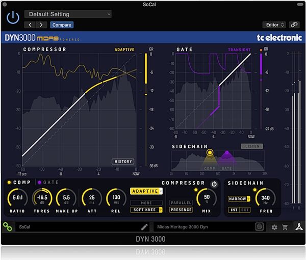 TC Electronic DYN 3000-DT Dynamics Channel Desktop Controller and Plug-in Software, Software Screenshot