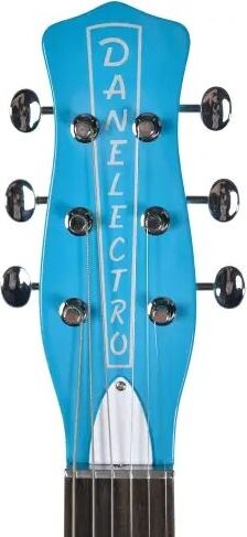 Danelectro '59 MOD NOS Electric Guitar, Baby Come Back Blue, Action Position Headstock