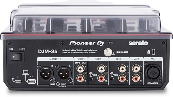 Decksaver Cover for Pioneer DJ DJMS5 DJ Mixer, New, Action Position Back