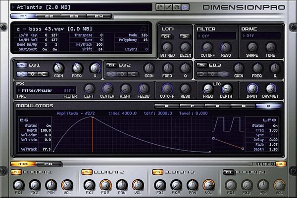 Cakewalk Dimension Pro Software Synth (Macintosh and Windows), Main