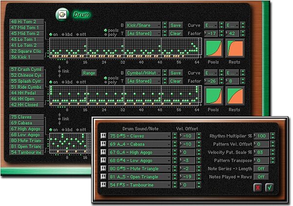 Korg KARMA 61-Key Music Workstation, Drum Screenshot