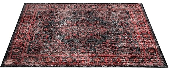 DRUMnBASE Persian Stage Rug, Black and Red, Action Position Back