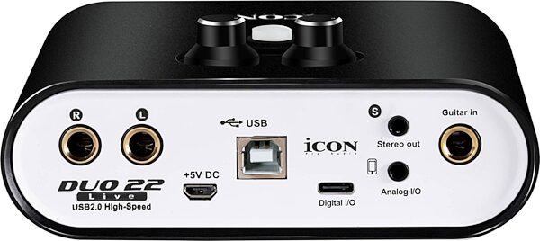 Icon Duo22 Live USB Audio Interface, Action Position Back