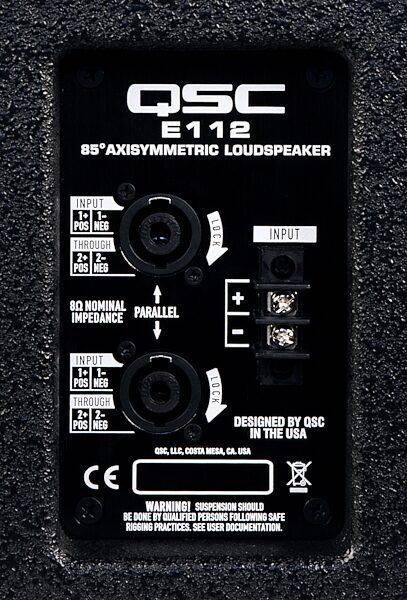 QSC E-112 Passive, Unpowered Loudspeaker (400 Watts, 1x12"), Black, Angled Front
