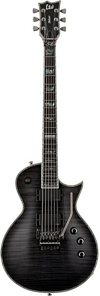 ESP LTD EC-1000FR Deluxe Series Electric Guitar with Floyd Rose, See-Thru Black, See-Thru Black