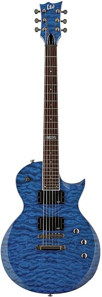 ESP LTD EC-200QM Quilt Maple Electric Guitar, See Thru Blue