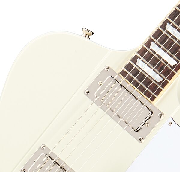 Epiphone Inspired by Gibson Custom 1963 Firebird V Electric Guitar (with Case), Polaris White, Action Position Back