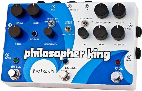 Pigtronix Philosopher King Envelope Generator and Sustainer Pedal, Angle