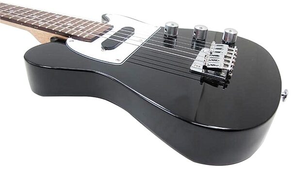 Vorson EGL-TL T-Style Guitarlele Travel Electric Guitar (with Gig Bag), Black View 1