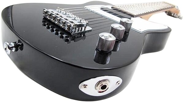 Vorson EGL-TL T-Style Guitarlele Travel Electric Guitar (with Gig Bag), Black VIew 2