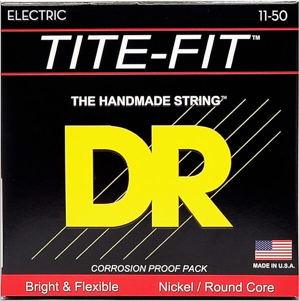 DR Strings Tite-Fit Electric Guitar Strings, Heavy, 11-50, view