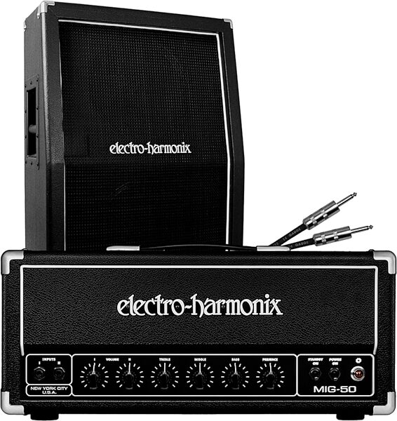 Electro-Harmonix MIG-50 Guitar Amplifier Head, With 2x12&quot; Cabinet, pack