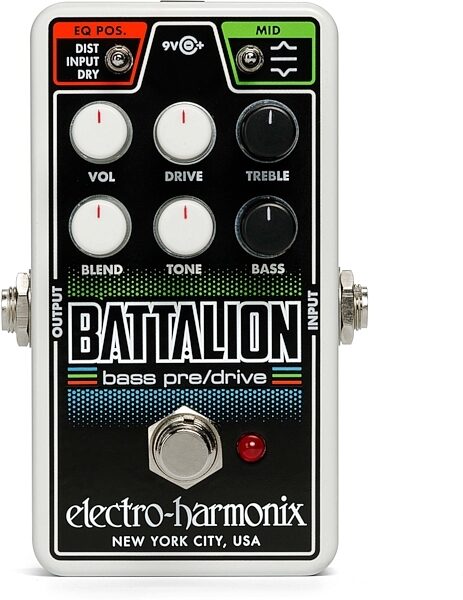 Electro-Harmonix Nano Battalion Bass Preamp Overdrive Pedal, Action Position Back