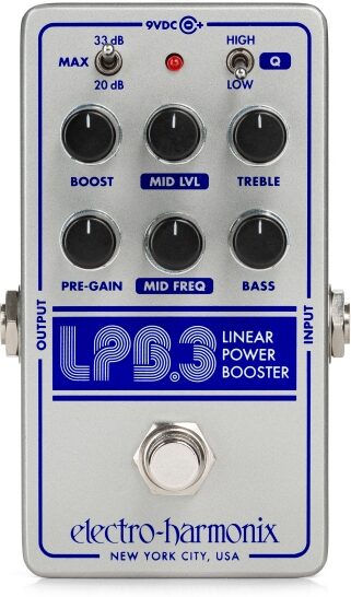 Electro-Harmonix LPB-3 Linear Power Booster and EQ Pedal, New, Action Position Back