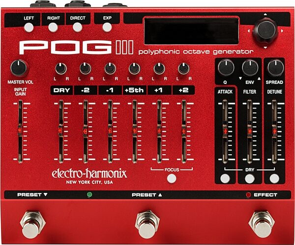 Electro-Harmonix POG3 Polyphonic Octave Generator Pedal, New, Action Position Back