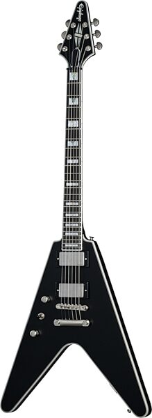 Epiphone Flying V Prophecy Electric Guitar, Left-Handed (with Gig Bag), Aged Jet Black Metallic, Action Position Back