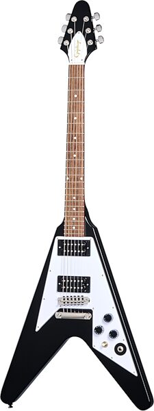 Epiphone Kirk Hammett 1979 Flying V Electric Guitar (with Hard Case), Ebony, Scratch and Dent, Main