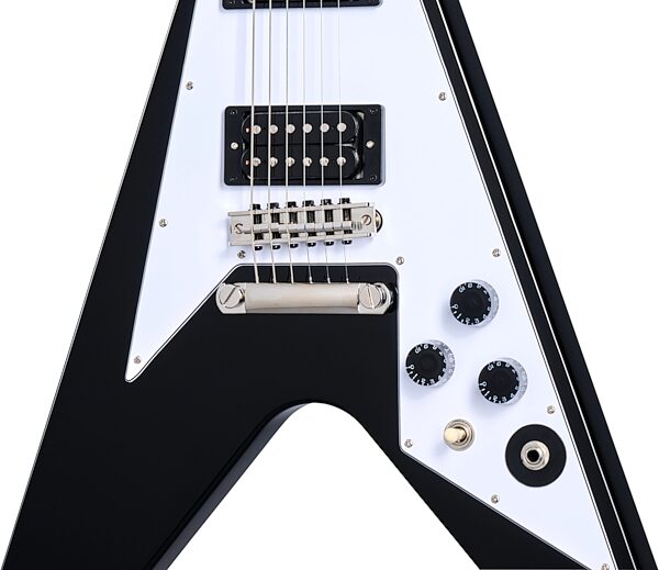 Epiphone Kirk Hammett 1979 Flying V Electric Guitar (with Hard Case), Ebony, Scratch and Dent, View