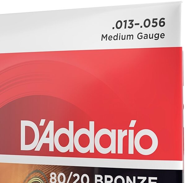 D'Addario 80/20 Bronze Acoustic Guitar Strings, Medium, 13-56, EJ12, view