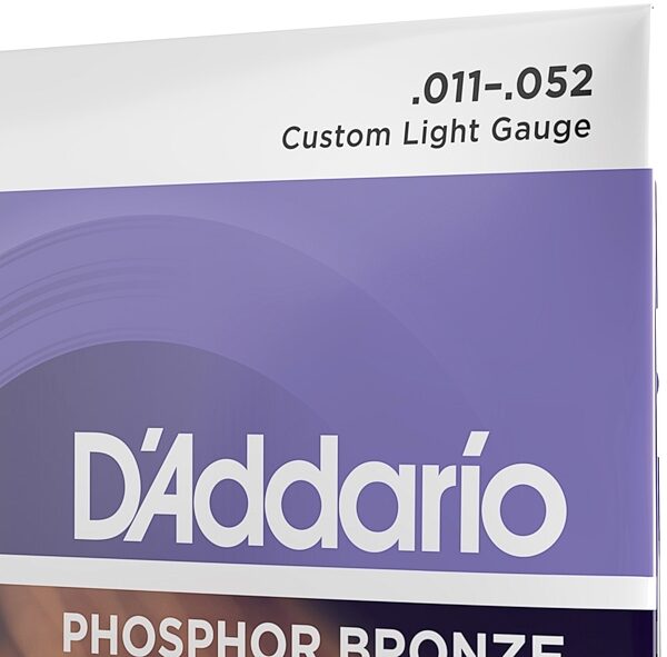 D'Addario EJ26 Phosphor Bronze Acoustic Guitar Strings (Custom Light, 11-52), Single Set, view