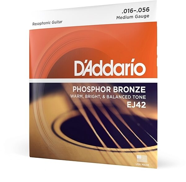 D'Addario EJ42 Resophonic Acoustic Guitar Strings, Medium, main