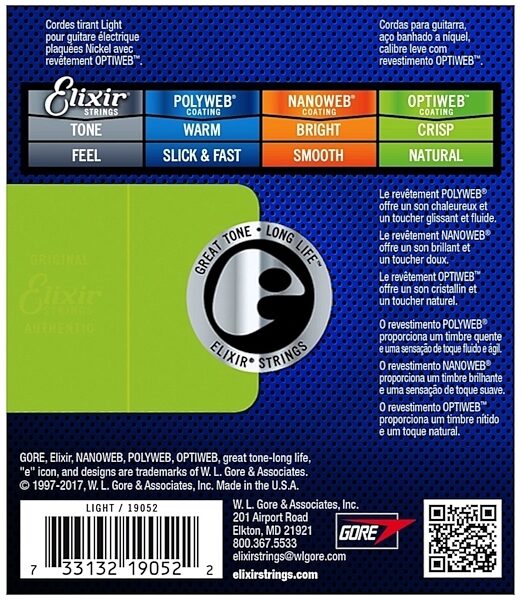 Elixir Optiweb Electric Guitar Strings, Light, Alt2