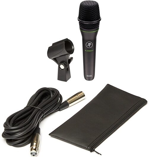 Mackie EleMent EM-89D Cardioid Dynamic Vocal Microphone, New, Main with all components Front