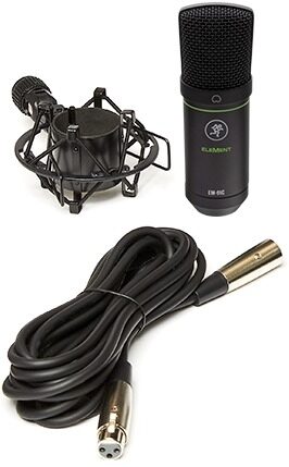 Mackie EM-91C Large-Diaphragm Condenser Microphone, New, Main with all components Front