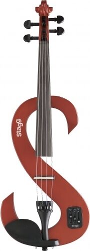 Stagg Electric Violin Pack (with Case), Transparent Red