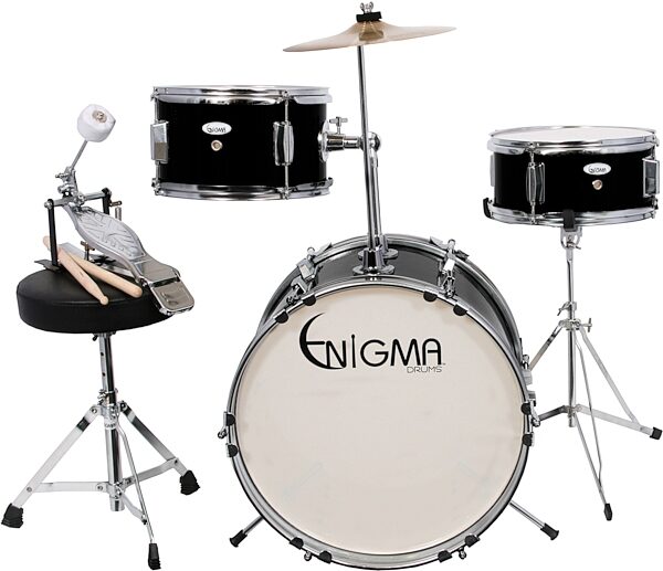 Enigma EN30 Junior Drum Kit, 3-Piece, Black