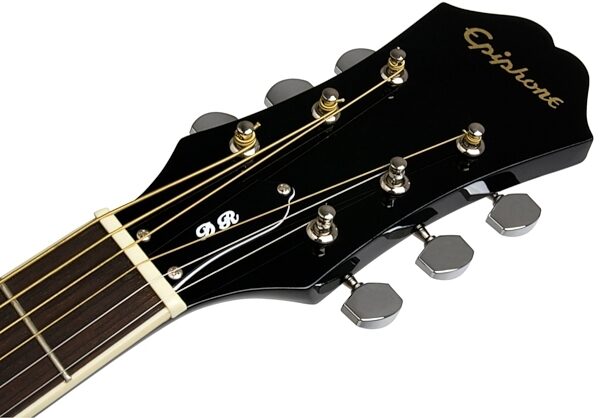 Epiphone DR100 Acoustic Guitar Package, Ebony - Headstock Front