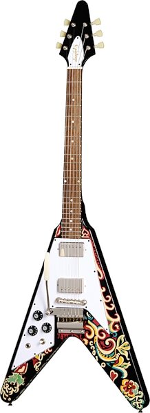 Epiphone Jimi Hendrix "Love Drops" Flying V Electric Guitar, Left-Handed (with Case), New, Action Position Back