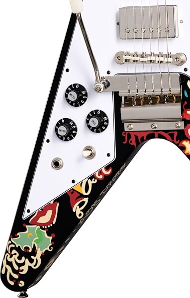 Epiphone Jimi Hendrix "Love Drops" Flying V Electric Guitar, Left-Handed (with Case), New, Action Position Back