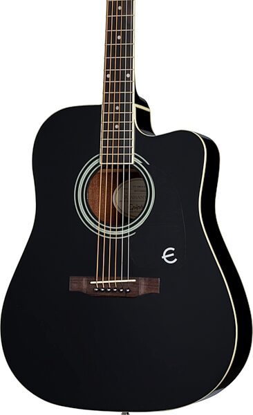 Epiphone FT-100 CE Songmaker Deluxe Acoustic-Electric Guitar, Ebony, Action Position Back