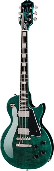 Epiphone Exclusive Inspired by Gibson Les Paul Custom Widow Electric Guitar (with Gig Bag), Peacock, Action Position Back