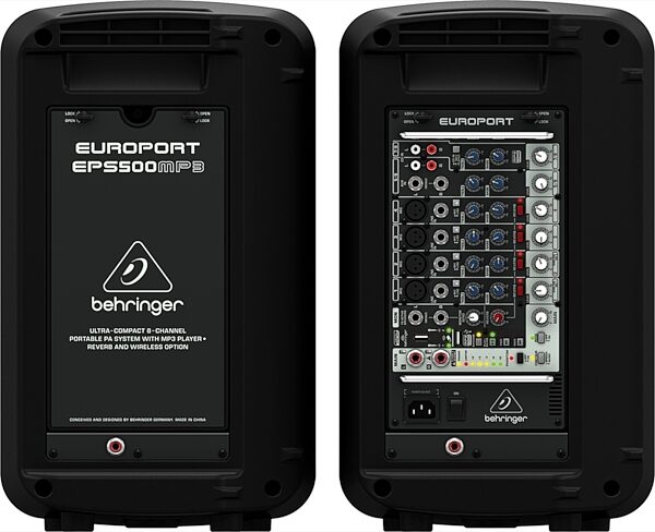 Behringer EPS500MP3 EUROPORT Compact Portable PA System, Rear