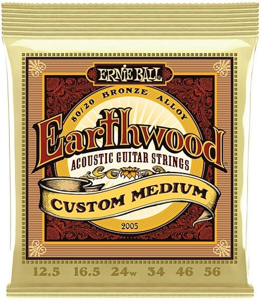 Ernie Ball Earthwood 80/20 Bronze Acoustic Guitar Strings, 12.5-56, 2005, Custom Medium, view