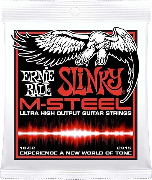 Ernie Ball Skinny Top Heavy Bottom Slinky M-Steel Electric Guitar Strings, 10-52, 2915, Main